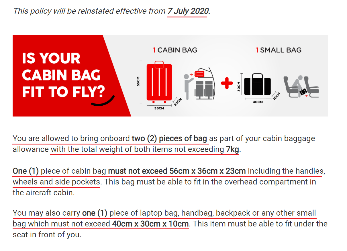 thai airasia carry on baggage