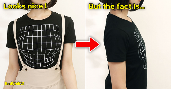 Illusion Grid Shirt By Japanese Designer Solves Flat Chested Problems Redchili21 My