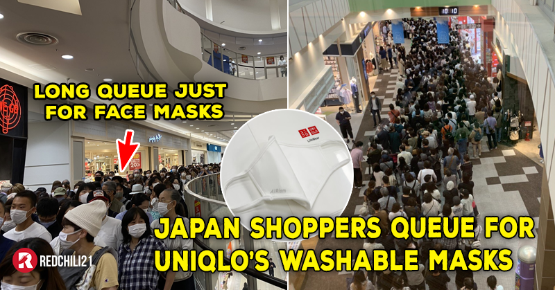 Long Queue Spotted in Japan for Uniqlou0027s Airism Face Masks 