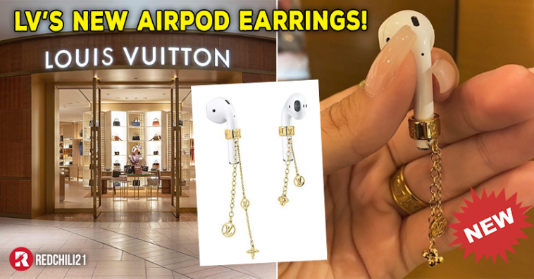 Louis Vuitton Nanogram Earphone Earrings Metal Gold 996401