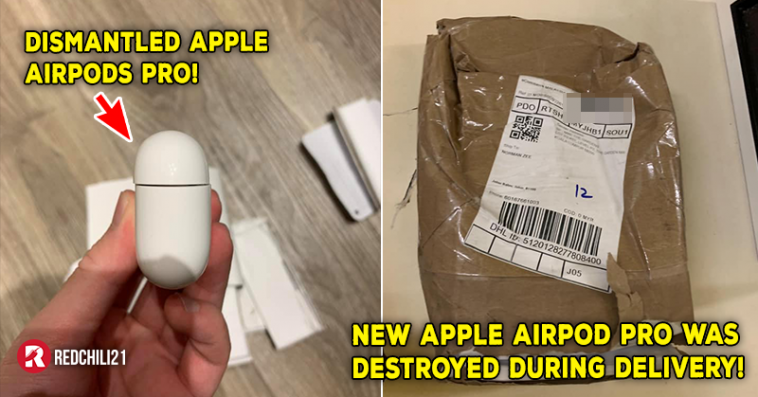 Panter Distraktion cyklus Totally Unacceptable! Customer Of A Famous Courier Service Went Berserk  Seeing His Boxed Apple AirPods Pro Was Destroyed During The Delivery! -  RedChili21 MY