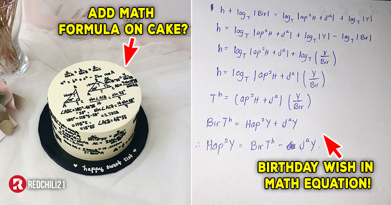 Instead Of Happy Birthday, This Cake Makes You Solve Add Math Formula ...